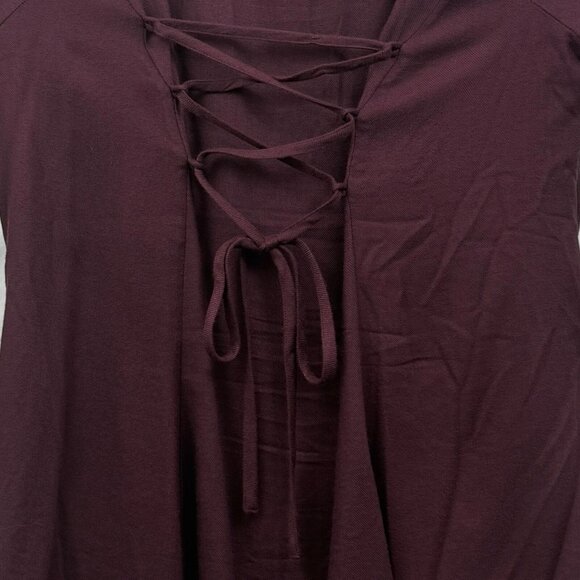 Torrid Fit & Flare Softest Flannel Acrylic Top Women +00 Sassafras Maroon - Picture 5 of 10